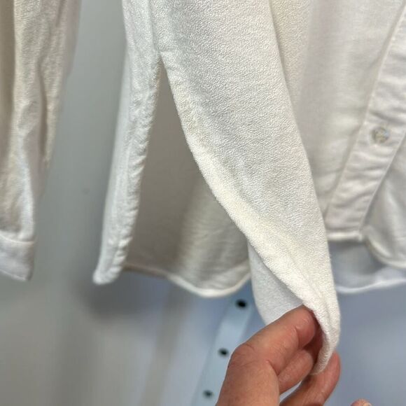 BELLA DAHL Women's Classic Long Sleeve Button Down Blouse White Size Small - Picture 5 of 12